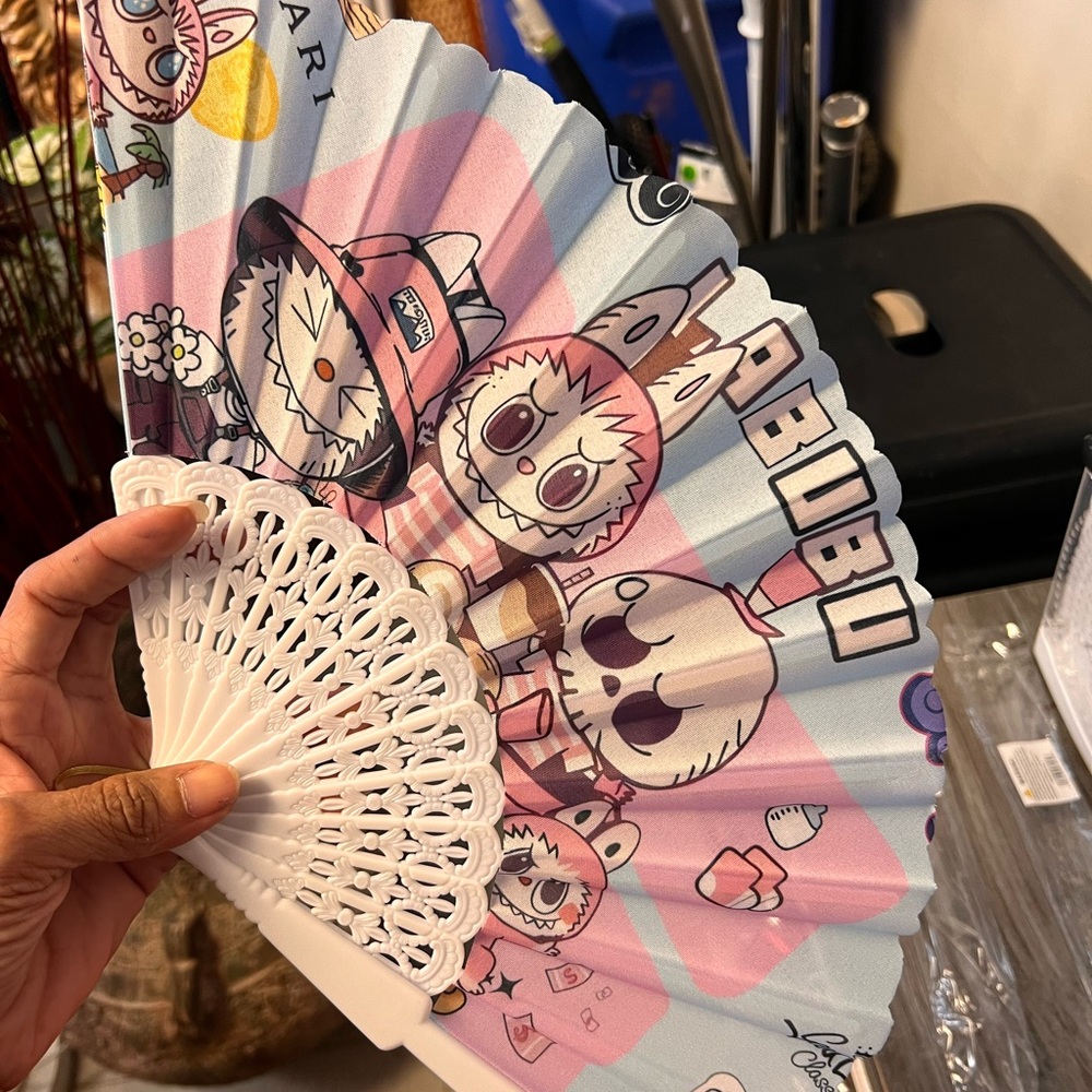 Labubu Multicolor Character Hand Fan
